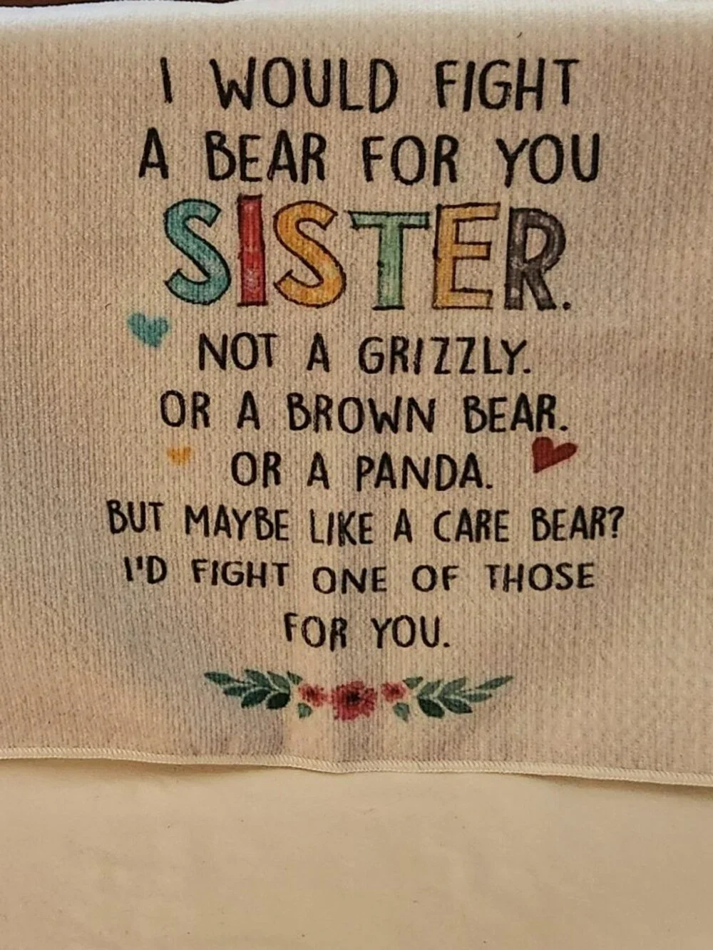 Hand towel for Sister humorous white NWOT